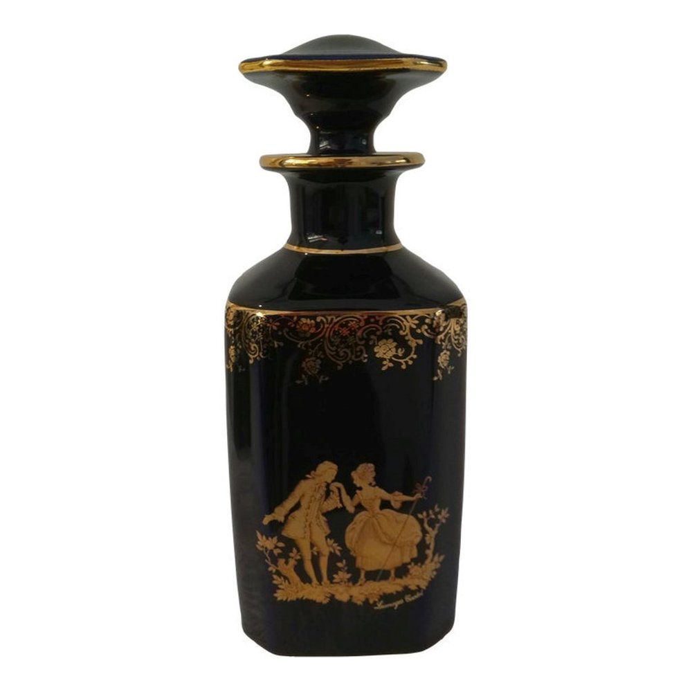 1970s 22k Cobalt Blue Limoges France Decanter